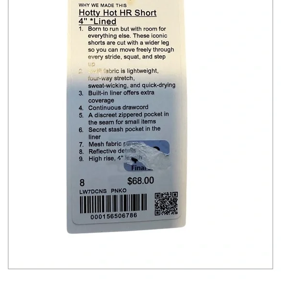 Lululemon🍋 High Rise Pink Organza Hotty Hot Shorts Size 8 NWT 4” Inseam - Picture 9 of 12